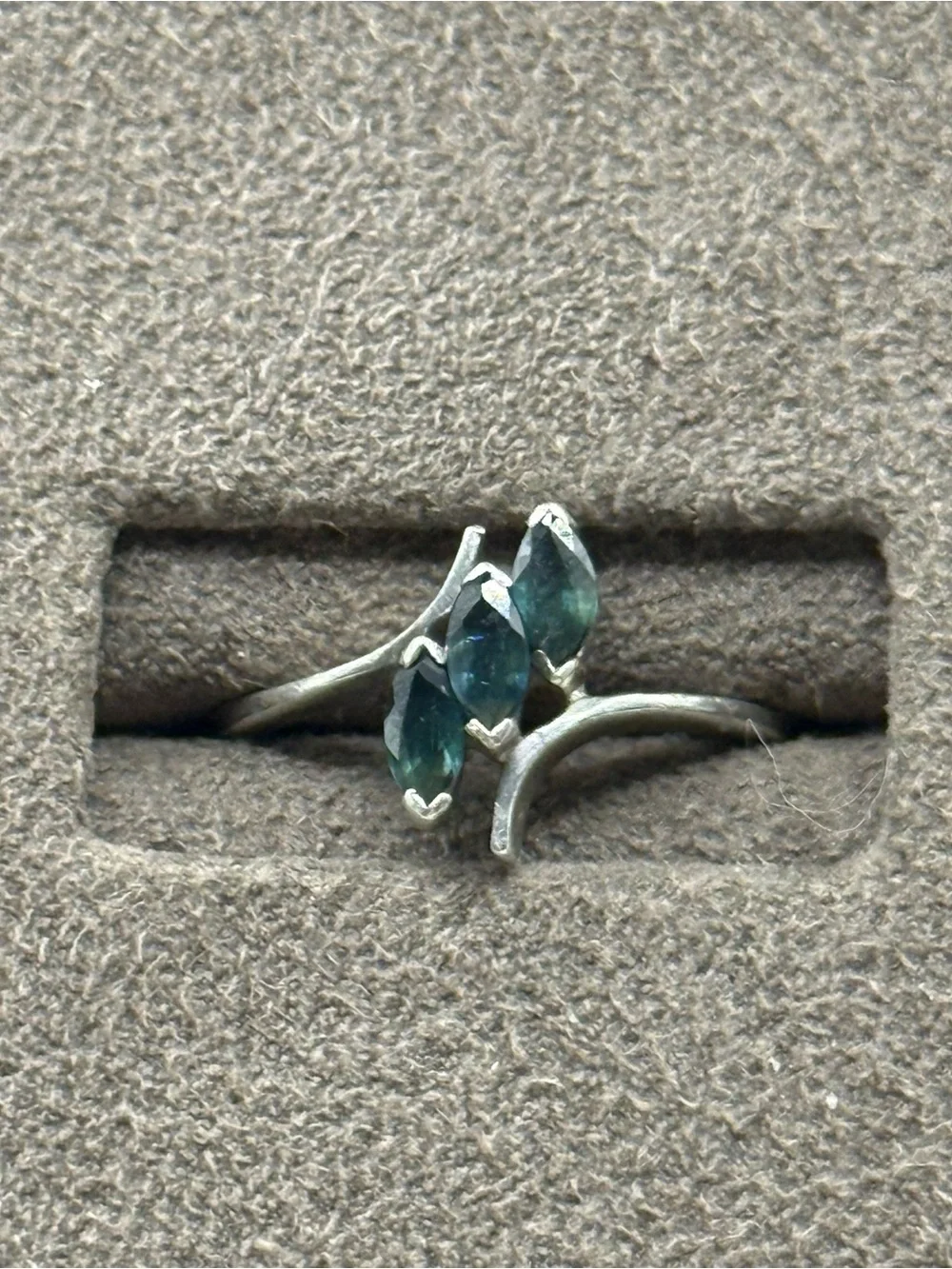 Sterling Silver Teal Marquise cut sapphire Stone Ring - Elegant Women’s Jewelry